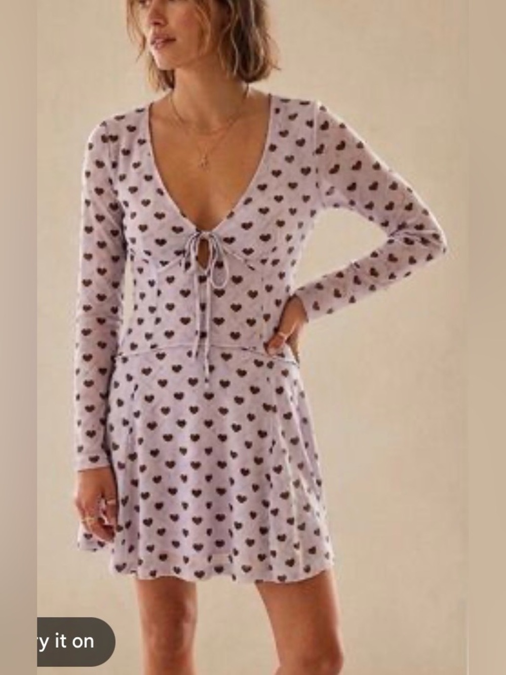Free People Sway With Me Flocked Mini Dress